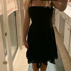 Black eyelet dress